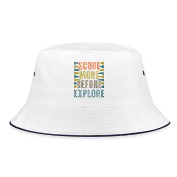 Backgammon Spiel - Bucket Hat - Weiß/Navy - Vorne