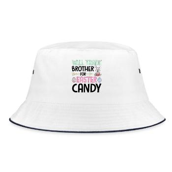Will Trade Brother For Easter Candy - Bucket Hat - white/navy - Front