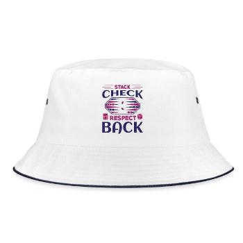 Backgammon Spiel - Bucket Hat - Weiß/Navy - Vorne