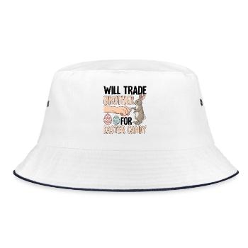Will Trade Brother For Easter Candy - Bucket Hat - white/navy - Front