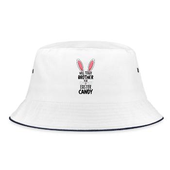 Will Trade Brother For Easter Candy - Bucket Hat - white/navy - Front