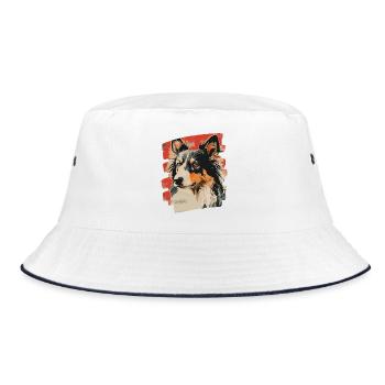 Collie - Bucket Hat - Weiß/Navy - Vorne