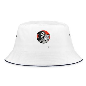 Grim Reaper & Climate Change News Headline - Bucket Hat - white/navy - Front