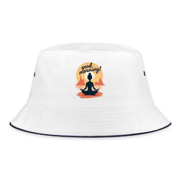 Good Morning Yoga Meditation Design Morning Rituals - Bucket Hat - white/navy - Front