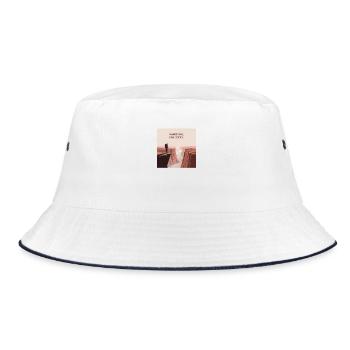 Wander Far, Heal Deeply – Hiking & Nature - Bucket Hat - white/navy - Front