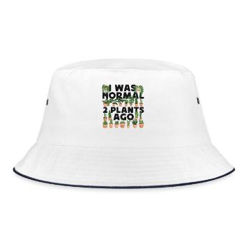 Plant Lover Gardening I Was Normal - Bucket Hat - Weiß/Navy - Vorne