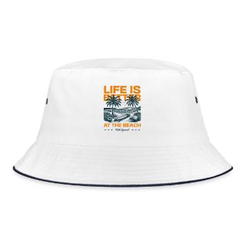 Life is Better At The Beach - Bucket Hat - Weiß/Navy - Vorne