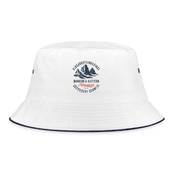 Elbe Sandstone Mountains Hiking & Climbing Design - Bucket Hat - white/navy - Front
