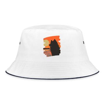Finnish Lapphund - Bucket Hat - white/navy - Front
