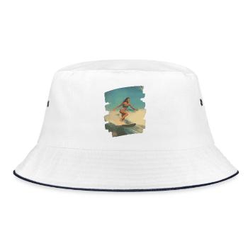 Surfer - Bucket Hat - Weiß/Navy - Vorne