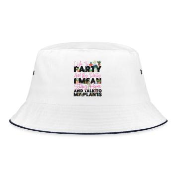 Plant Lover Gardening I Like To - Bucket Hat - Weiß/Navy - Vorne