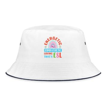 ESL-Lehrer ESL Unterricht - Bucket Hat - Weiß/Navy - Vorne