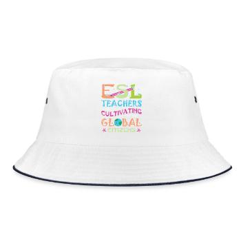 ESL-Lehrer ESL Unterricht - Bucket Hat - Weiß/Navy - Vorne