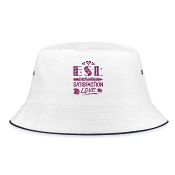 ESL-Lehrer ESL Unterricht - Bucket Hat - Weiß/Navy - Vorne