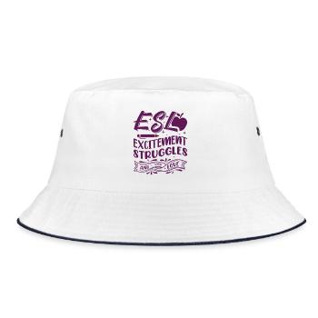 ESL-Lehrer ESL Unterricht - Bucket Hat - Weiß/Navy - Vorne