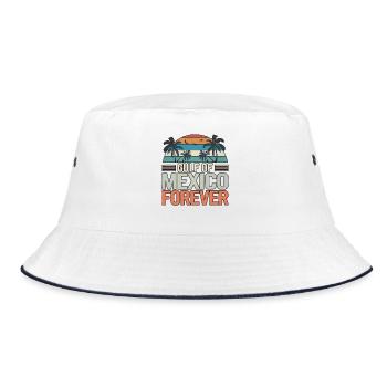 Gulf Of Mexico Oceanic Basin Tourist Spot Travel - Bucket Hat - white/navy - Front