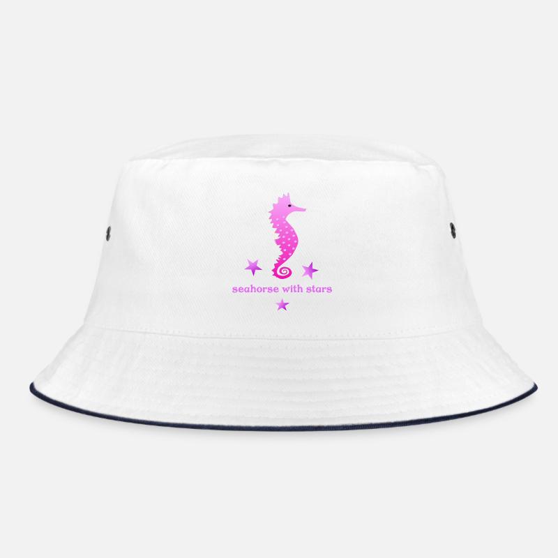 rosa Seepferdchen mit Sternchen Bucket Hat