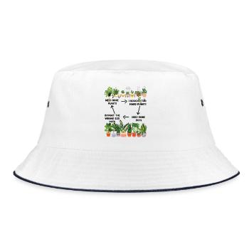Plant Lover Gardening Need More - Bucket Hat - Weiß/Navy - Vorne