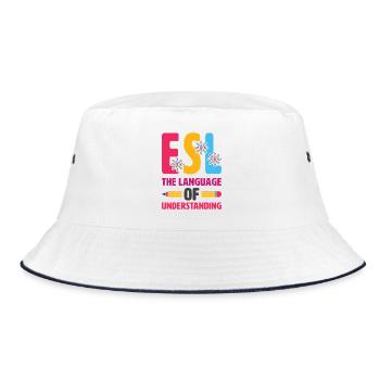 ESL-Lehrer ESL Unterricht - Bucket Hat - Weiß/Navy - Vorne