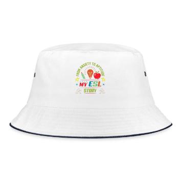 ESL-Lehrer ESL Unterricht - Bucket Hat - Weiß/Navy - Vorne