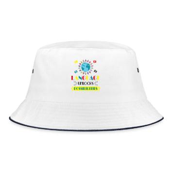 ESL-Lehrer ESL Unterricht - Bucket Hat - Weiß/Navy - Vorne