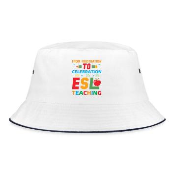 ESL-Lehrer ESL Unterricht - Bucket Hat - Weiß/Navy - Vorne