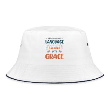 ESL-Lehrer ESL Unterricht - Bucket Hat - Weiß/Navy - Vorne
