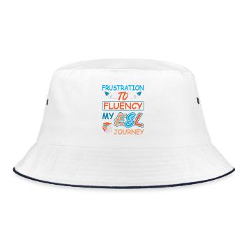 ESL-Lehrer ESL Unterricht - Bucket Hat - Weiß/Navy - Vorne