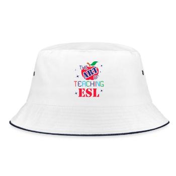 ESL-Lehrer ESL Unterricht - Bucket Hat - Weiß/Navy - Vorne
