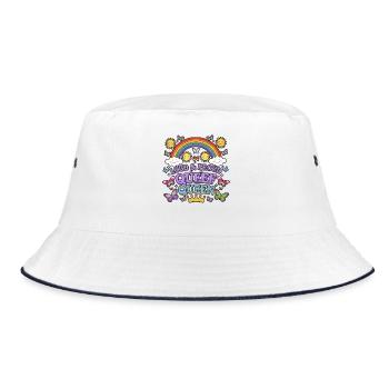 Queef Queen Queefed Humor für Erwachsene Queefing - Bucket Hat - Weiß/Navy - Vorne