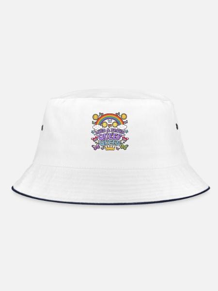 Laute und stolze Regenbogenkönigin - Bucket Hat - Weiß/Navy
