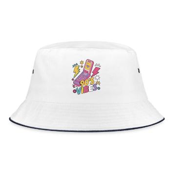 Classic Flip Phone Vintage Mobile Phone Cell Phone - Bucket Hat - white/navy - Front