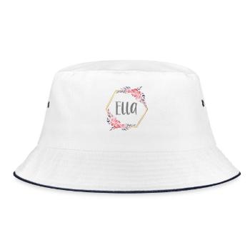 Ella Girl Name Personalized Gift - Bucket Hat - white/navy - Front