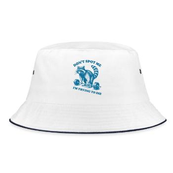 Don't Spot Me I'm Trying To Die Deadlift Raccoon - Bucket Hat - white/navy - Front