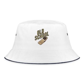 Classic Flip Phone Vintage Mobile Phone Cell Phone - Bucket Hat - white/navy - Front