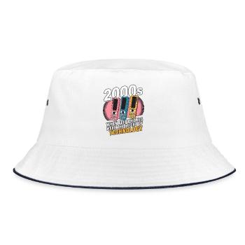 Classic Flip Phone Vintage Mobile Phone Cell Phone - Bucket Hat - white/navy - Front