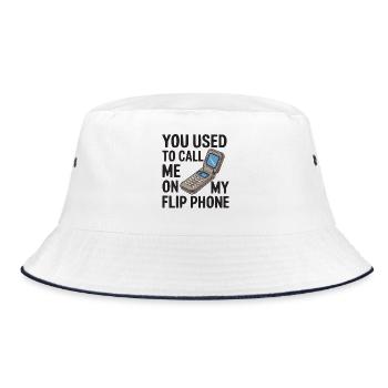 Classic Flip Phone Vintage Mobile Phone Cell Phone - Bucket Hat - white/navy - Front