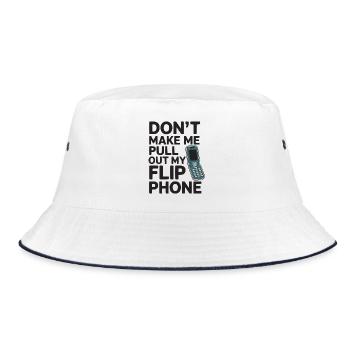 Classic Flip Phone Vintage Mobile Phone Cell Phone - Bucket Hat - white/navy - Front