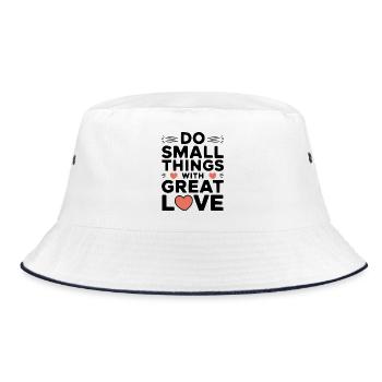 Mitgefühl Menschlichkeit Motivation Empathie Güte - Bucket Hat - Weiß/Navy - Vorne
