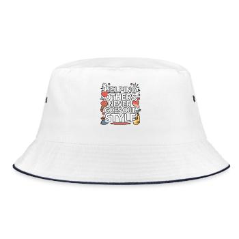 Mitgefühl Menschlichkeit Motivation Empathie Güte - Bucket Hat - Weiß/Navy - Vorne
