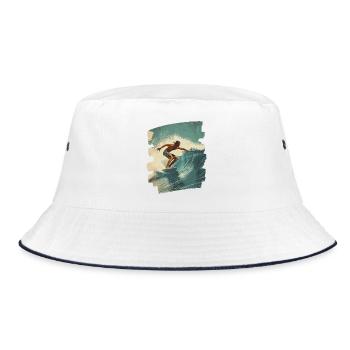 Surfer - Bucket Hat - Weiß/Navy - Vorne