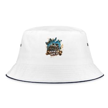 Jimny 4x4 Stay Wild Offroad Off-Road Off Road Car - Bucket Hat - white/navy - Front