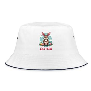 Baseball Happy Eastern Easter Bunny Sport - Bucket Hat - white/navy - Front