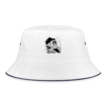 Train - Bucket Hat - white/navy - Front