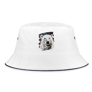 Eisbär - Bucket Hat - Weiß/Navy - Vorne