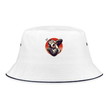 Surpris Retro Gentleman Gorilla - Bob - blanc/marine - Devant