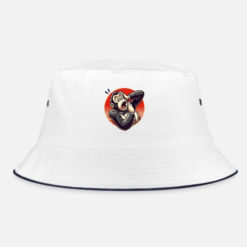 Surprised Retro Gentleman Gorilla Bucket Hat