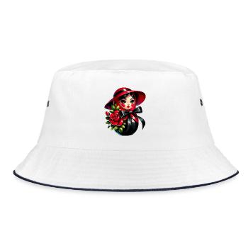 Russian Girl! Matryoshka Russian for Russians - Bucket Hat - white/navy - Front