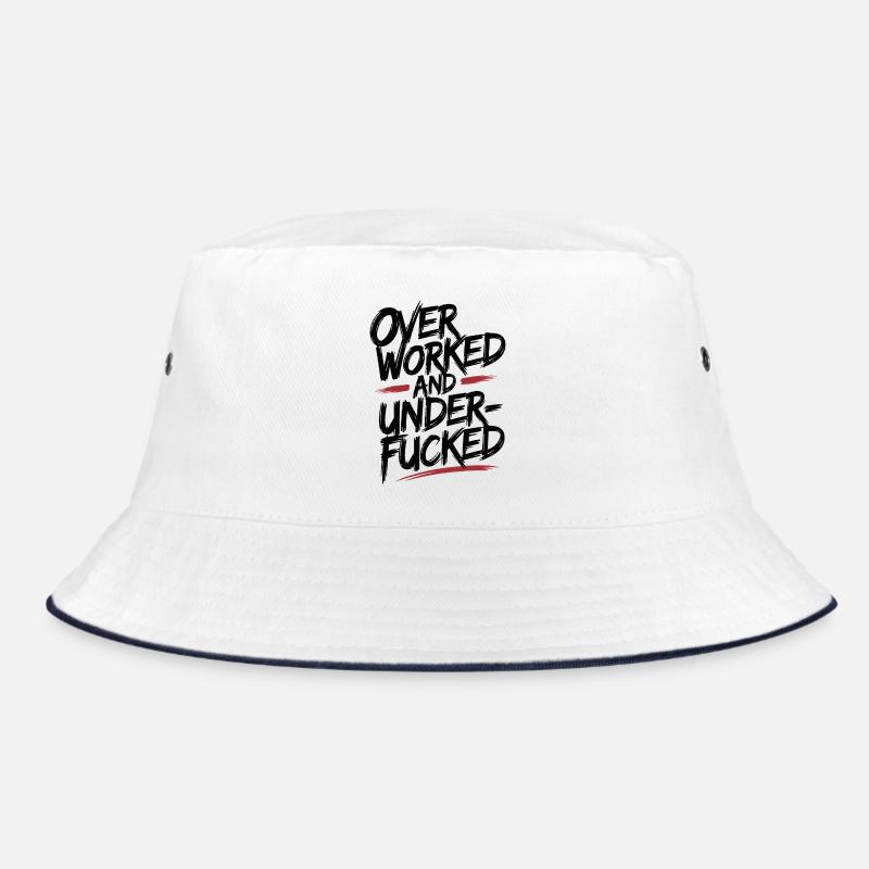 Edgy Overworked and Underfucked Graffiti Art Bucket Hat
