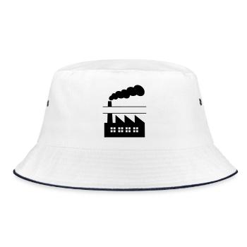 Factory with smoke name banner - Bucket Hat - white/navy - Front